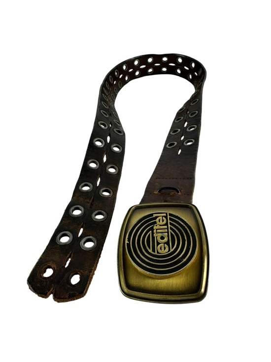 Genuine Vintage EDITEL Brown Leather Large Eyelet Belt Unisex Raintree 1979 main image 5